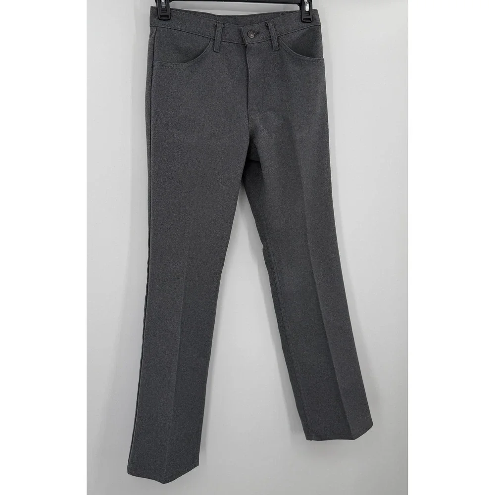 Vintage Levis 517 Sta-Prest Action Slacks Gray Polyester Pants 30x32 Made in USA